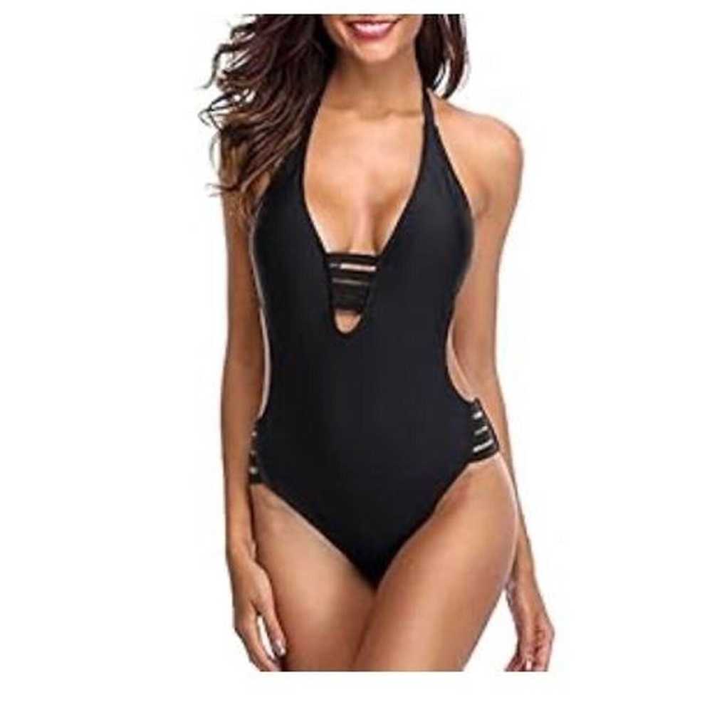 NWT Sociala Black one piece bathing suit